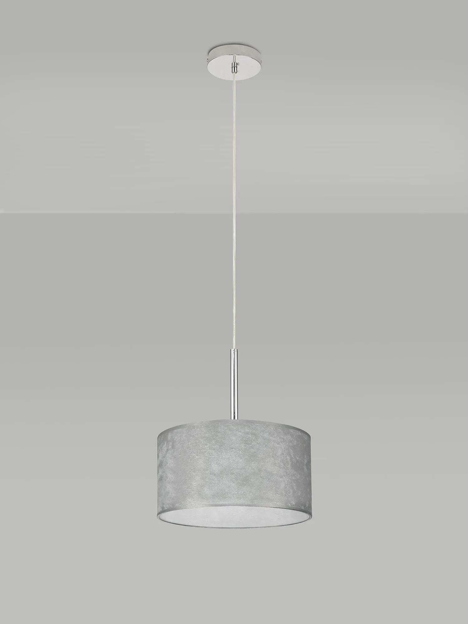 Baymont 30cm 1 Light Pendant Polished Chrome, Silver Leaf DK0786  Deco Baymont CH SL